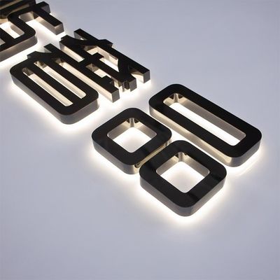 Straßenwerbebrett LED Buchstaben Alphabet mit Edelstahlstreifen und Beleuchtung