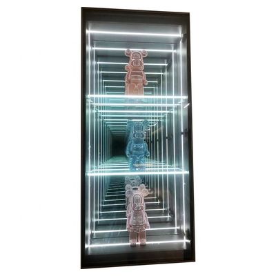 2024 Glasschmuck 3D Infinity Mirror Display Case Hochhelligkeit LED-Licht enthalten