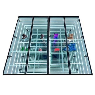 2024 Glasschmuck 3D Infinity Mirror Display Case Hochhelligkeit LED-Licht enthalten