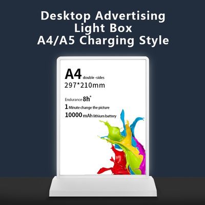 USB-LED-Werbeanzeige Anpassung Stand-up Desktop A4 Poster Menü Halter Lichtschacht