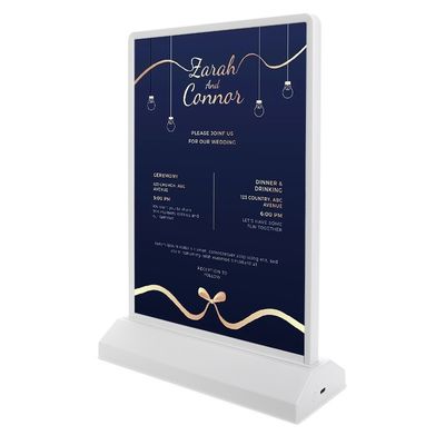 Aufladbare A4/A5 Acryl-Blitz-LED-Tisch-Menü-Restaurant-Karten-Display-Halter