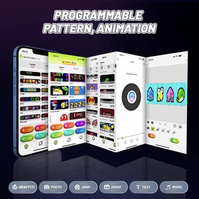 Rollendes Muster Animation Bild Bluetooth App Control Panel Flexible LED-Autoanzeige Anzeige