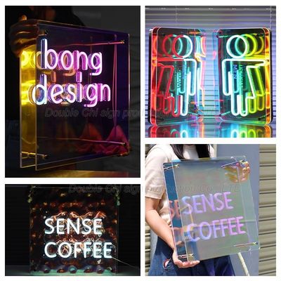 DC 12V Custom LED-Schilder Spiegel LED 3D Tiefeffekt Infinity Mirror Schild und Logo mit drahtlosem