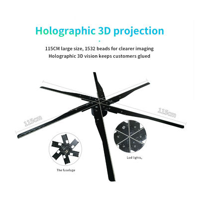 Hochauflösender 115cm 3D-Hologramm Holographischer Led-Ventilator für Innen- und Außenmarken