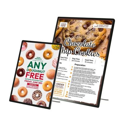 Moderne Aluminium-Snap-Frame LED-Lichtbox für Restaurantmenü und Posterdisplay