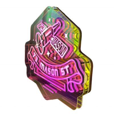 angepasste LED-Mini-Buchstaben schillernde Acryl-Abgrundspiegel für Schraubenbolzen Befestigung / Hängen