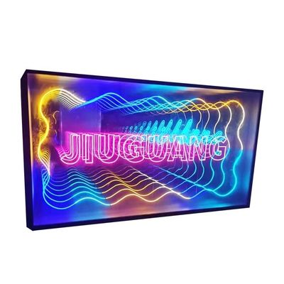 DC 12V angepasste Neonbuchstaben Unendlichkeitsspiegel Logo Beleuchtete Schilder 3D-Lichtbox