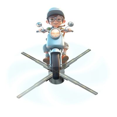 Wandmontage 100cm 3D-Holographische Werbevorrichtung Hologrammventilator mit 176° Blickwinkel