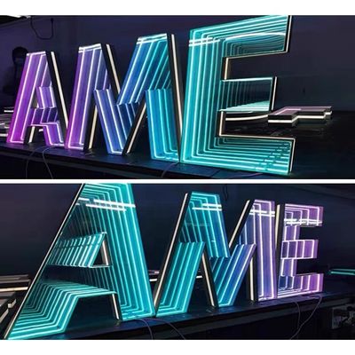 Delikates Led-Mini-Buchstaben elektronisches Infinity-Spiegel Led Neon-Schild