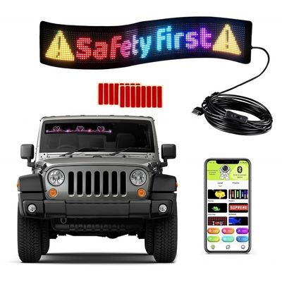 Neueste Telefon-App-Steuerung Bearbeitbare Inhalte Bewegliche Nachrichten LED-Display für Auto-Plakette