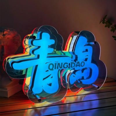 Maßgeschneiderte Infinity Mirror Effekt Neonschilder Buchstaben Lichtbox mit bunten 3D-Effekt