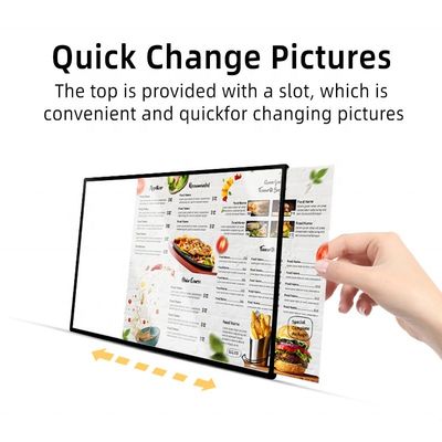 Innenrechteckige A4-Tischplatte Anzeige Werbung Led-Lichtbox Schild wiederaufladbar