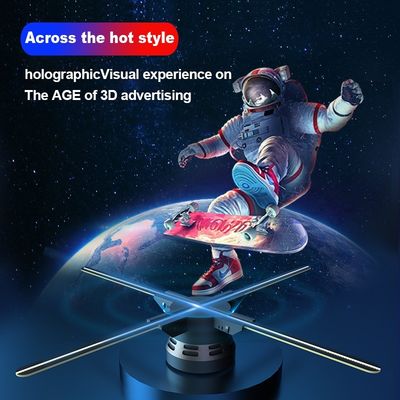 OEM 2024 60cm 4 Klingen 3D Hologramm-Display Ventilator für hohe Helligkeit Holographische Anzeige