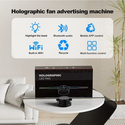 Innenraum 3D Werbung Holographischer Led-Ventilator 45 cm Led-Licht-Display mit Cloud-Steuerung