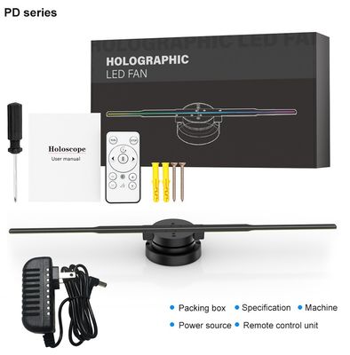 Innenraum 3D Werbung Holographischer Led-Ventilator 45 cm Led-Licht-Display mit Cloud-Steuerung