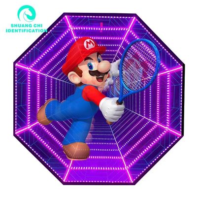 2024 Infinity-LED-Spiegel Werbetafel Hologramm 3D-Abgrundspiegel und Holographie-Ventilator