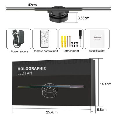 3D-LED-Hologramm-Anzeigeventilator Holographische Ventilatoren mit WiFi und hoher Helligkeit von 2100