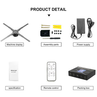 Splice 62cm LED-Ventilator für Helligkeit 1800 3D-Hologramm-Display Wolkenkontrolle Werbung