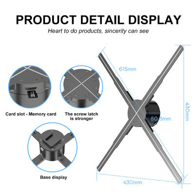 Innenraum 62cm 1800 Helligkeit Hochauflösung 3D-Hologramm LED-Ventilator für Außenwerbung