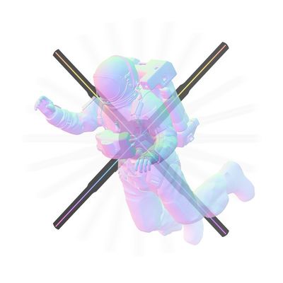 OEM 56cm 512P hochauflösende 3D-Hologramm-Ventilator-Anzeige mit 4 Klingen und 512 Lampenperlen