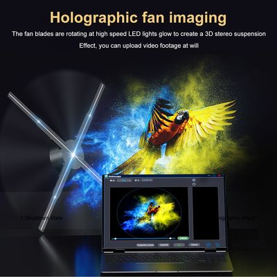 OEM 56cm 512P hochauflösende 3D-Hologramm-Ventilator-Anzeige mit 4 Klingen und 512 Lampenperlen