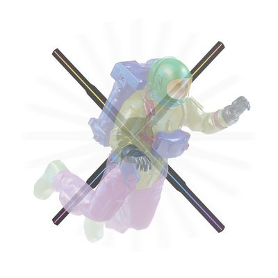 Splice-Funktion 56cm 4Blades 1920*1080 5mm Pixel Pitch 3D Hologramm Lüfter für Werbung