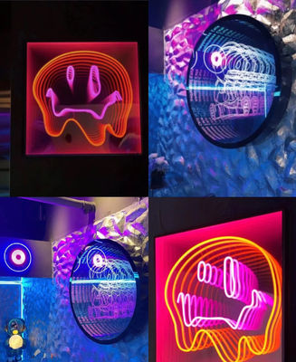 MirrorInfinity Mirror 3D LED mit Acrylbuchstaben und Hologramm 3D-Effekt
