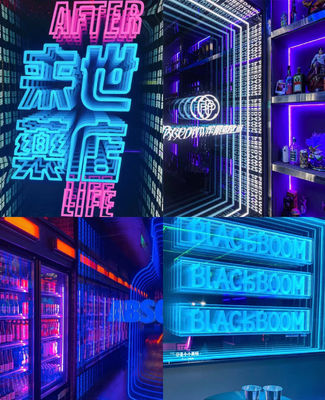 MirrorInfinity Mirror 3D LED mit Acrylbuchstaben und Hologramm 3D-Effekt