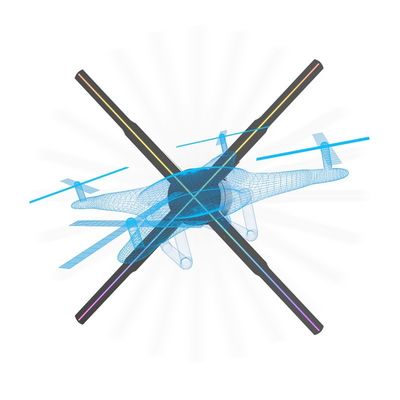 3D-Holographische Anzeige Projektor 52cm 4 Klingen LED-Ventilator Hologramm Werbeanzeige WIFI