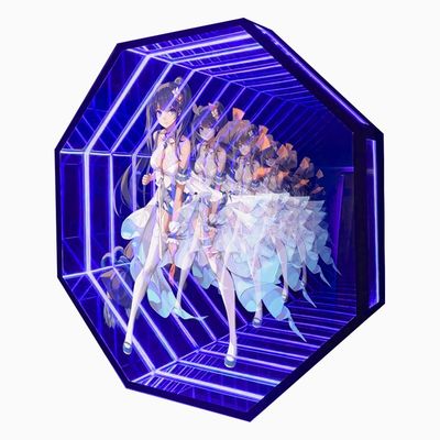 Farbenfrohe 3D-Hologrammprojektor Infinity-Spiegel Neon-Abgrund-Spiegelblatt