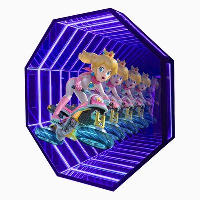 3D-Hologrammwerbeausrüstung in Innenräumen mit mehrschichtigen Spiegeln und LED-Plaketten