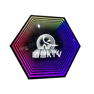 DC 12V Stromverbrauch Custom Design Infinity Effect Neonschild für Wanddekoration