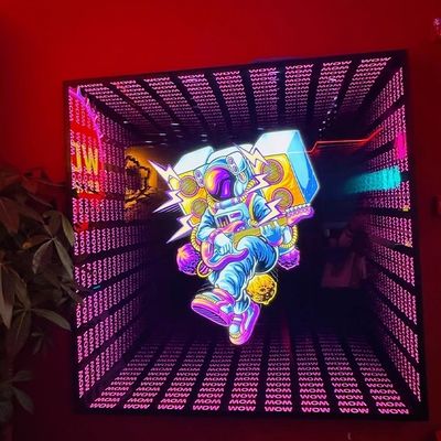 Custom Mirror Infinity Effect Tunnel Licht Led Zeichen Edelstahl Außen Neon Zeichen