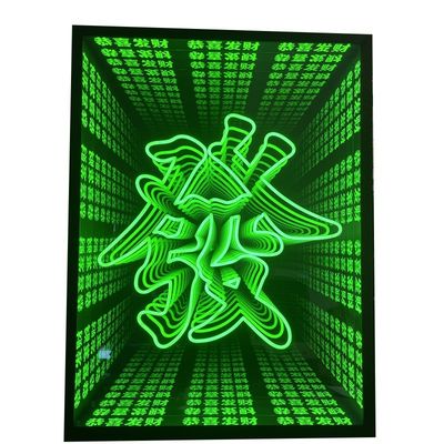 Maßgeschneiderte Edelstahl Infinity Glow Mehrschicht-Effekt Spiegel LED 3D Neon-Schild