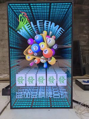 Unendliche visuelle Kunst Lichtschachtel Melle Abyss Spiegel 3D Leuchtbrief Logo Neon-Billboard