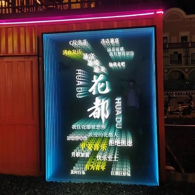 3D Abyss Spiegel Neon Acryl Leuchtbare Buchstaben mit Neno Lichter Zart Custom Size Form